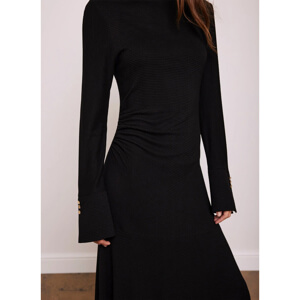 Mint Velvet Black Ribbed Jersey Maxi Dress